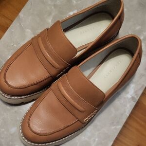 Sanctuary Brown Leather Flats with Moccasin Design